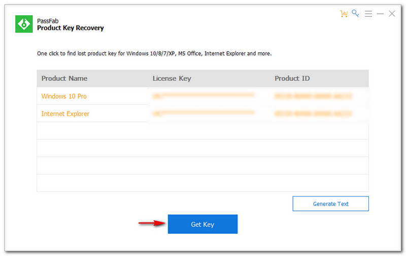 PassFab Product Key Recovery Getting the License Key and Product ID