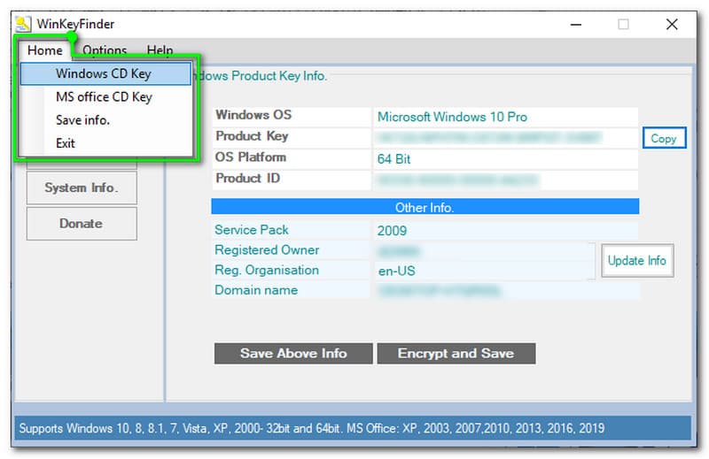 Menangkan keyfinder Menemukan Windows dan Microsoft Office CD Key