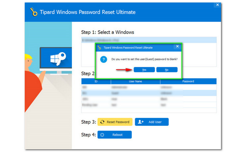 Förbigå Windows Admin Lösenord rektangulär box