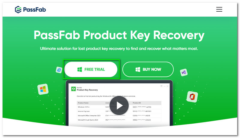 Πώς να βρείτε το κλειδί προϊόντος των Windows Λήψη του PassFab Product Recovery