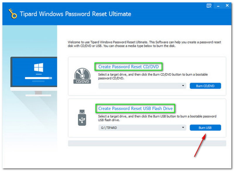How to Recover Windows Password Burn USB