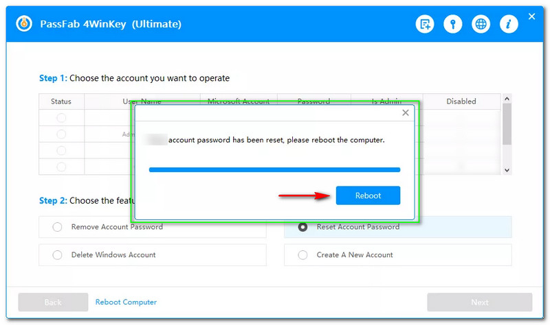 How to Recover Windows Password Enter New Password Reboot