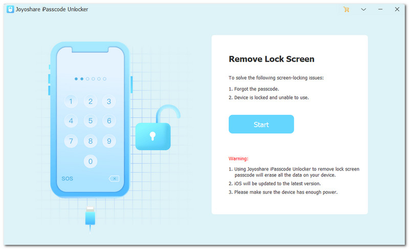 Joyoshare iPasscode Unlocker 인터페이스