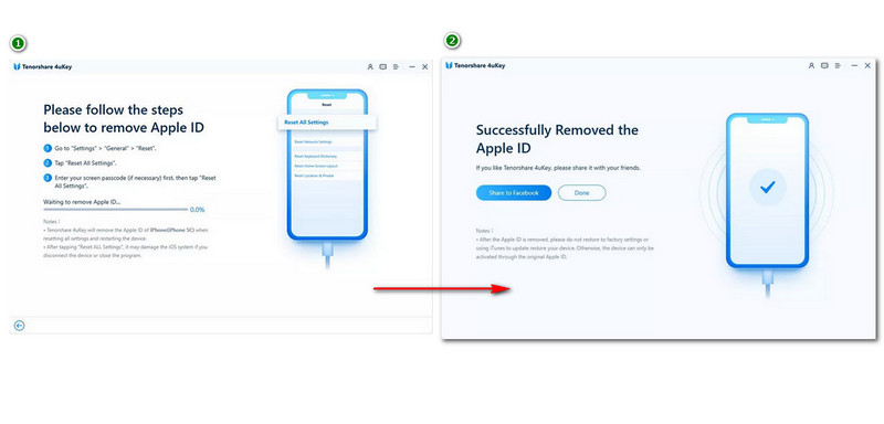 Tenorshare 4uKey Removing your Apple ID