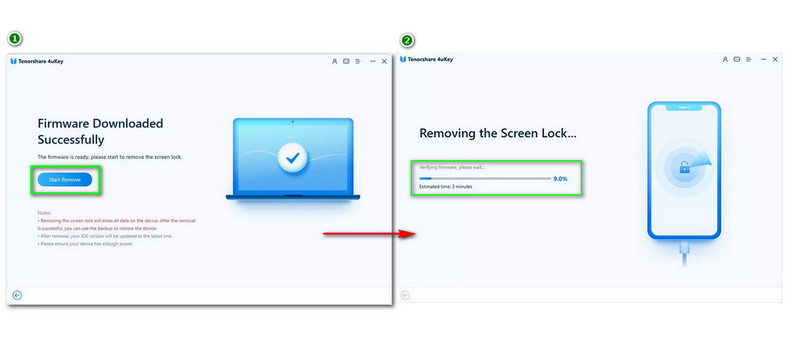 Tenorshare 4uKey Unlocking iPhone Locked Screen