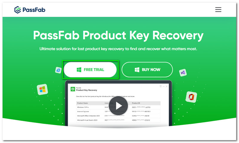Windows Product Key Official Website of PassFab Product Key Recovery.