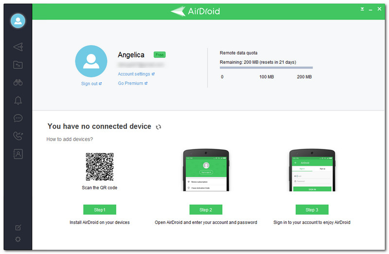 Airdroid Interface