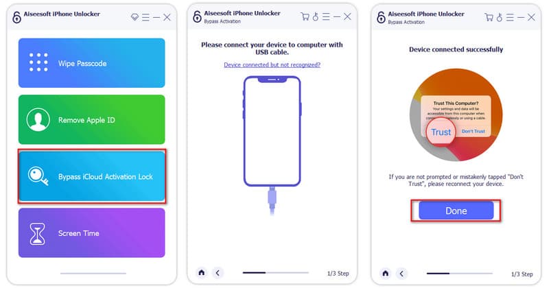 Aiseesoft iPhone Unlocker Παράκαμψη του κλειδώματος ενεργοποίησης iCloud