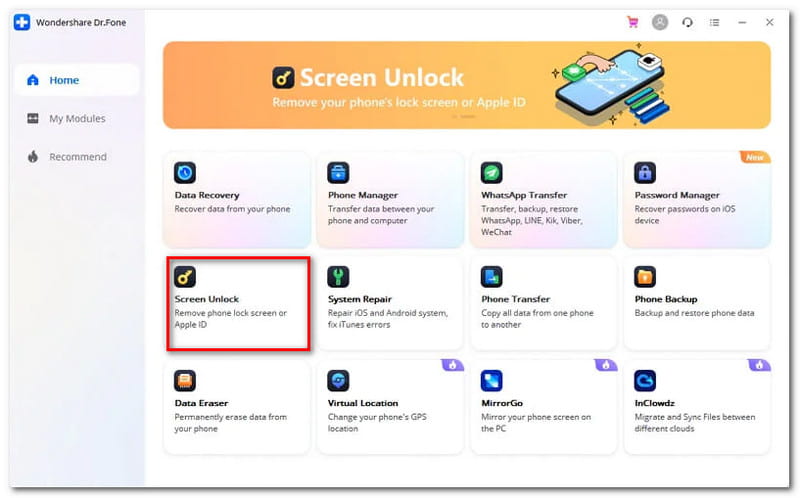 Mở khóa màn hình DR Fone