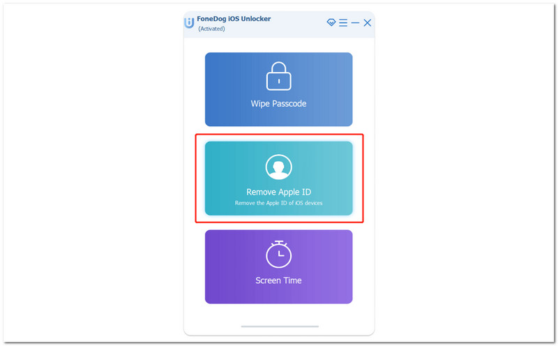 FoneDog Choose Remove Apple ID Mode
