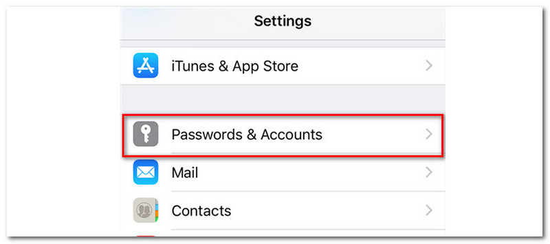 Λογαριασμοί κωδικών πρόσβασης iPhone