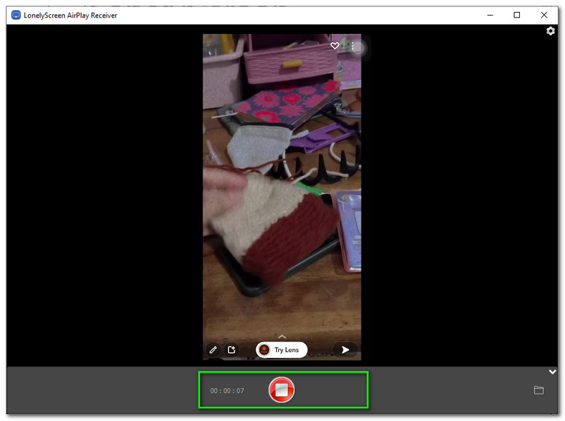 LonelyScreen Recording Videos on Snapchat Using LonelyScreen