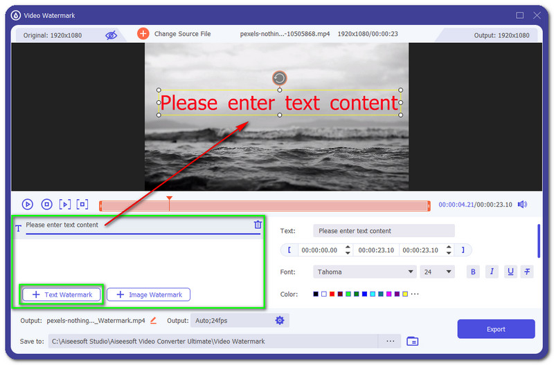 Video Converter Ultimate Add Text Content