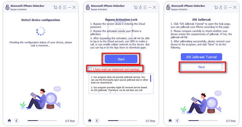 Botón de inicio de Aiseesoft iPhone Unlocker