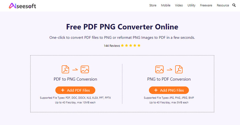 Aiseesoft PDF PNG Converter Online