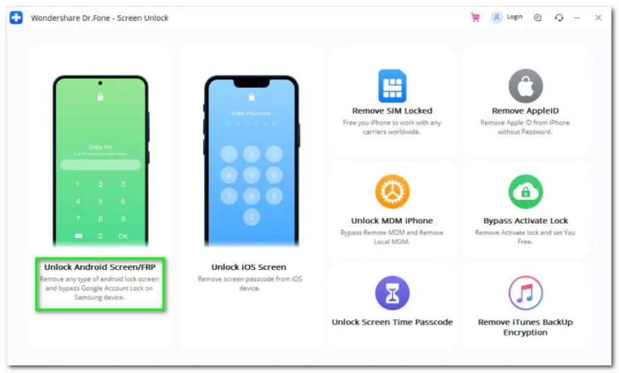 Dr.Fone Sblocca lo schermo Android