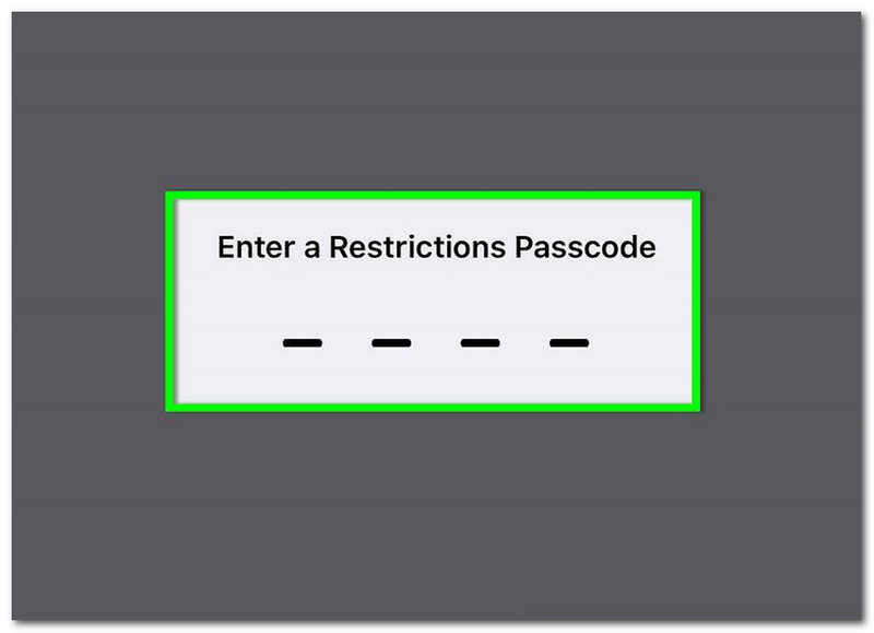 iOS Setting Enter Passcode