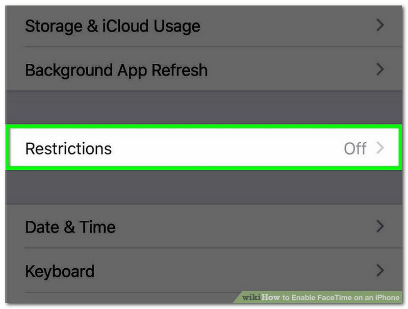 iOS Setting Restrictions