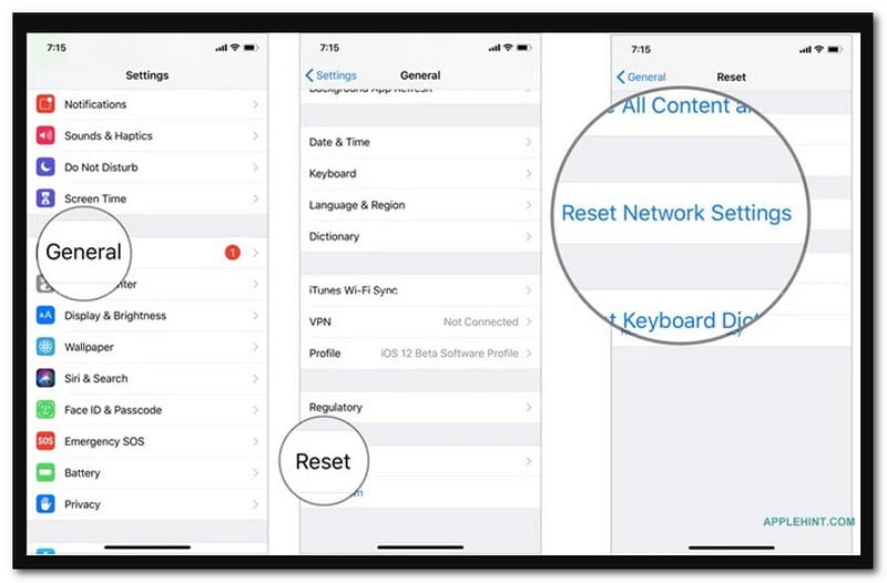 iPhone Reset Network Setting