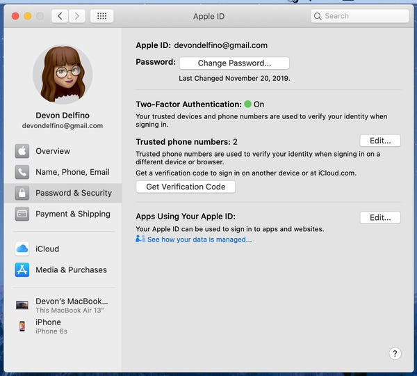 Mac Change iCloud Password on Mac