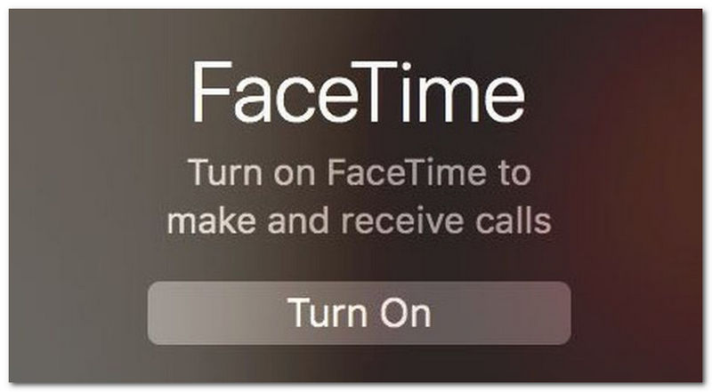 Mac FaceTime Turn on Button