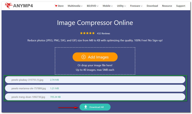 Best Image Compressor AnyMP4 Image Compressor Online