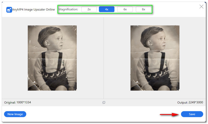 Best Photo Restoration Software AnyMP4 Free Image Upscaler Online