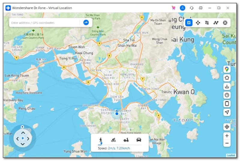 DR Fone Virtual Location Review Interface