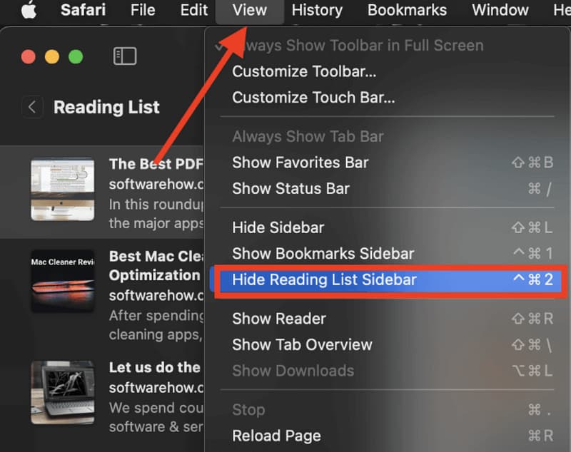 How to Hide Reading List