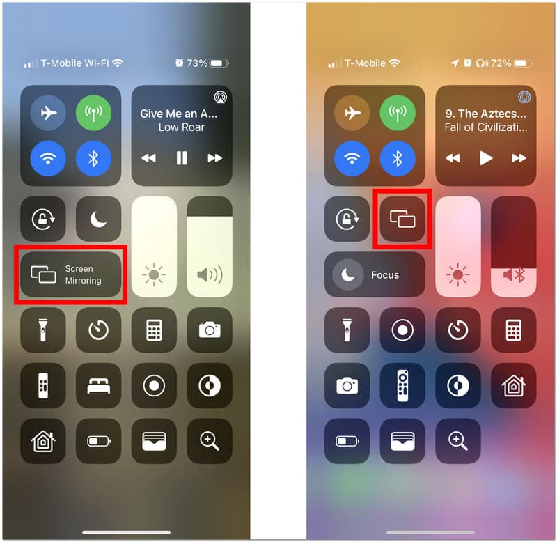 Pencerminan Skrin Panel Kawalan IOS