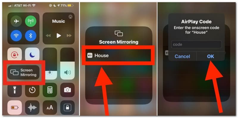 iPhone naar Apple TV Screen Mirroring-code