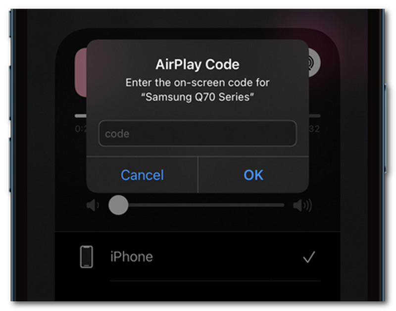 iPhone to Samsung TV Enter Code