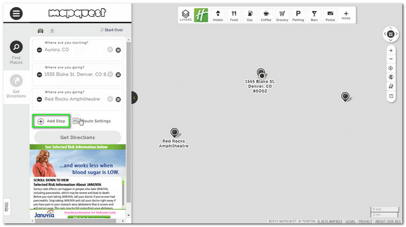 MapQuest Review Hinzufügen weiterer Stopps zu Ihrer Route