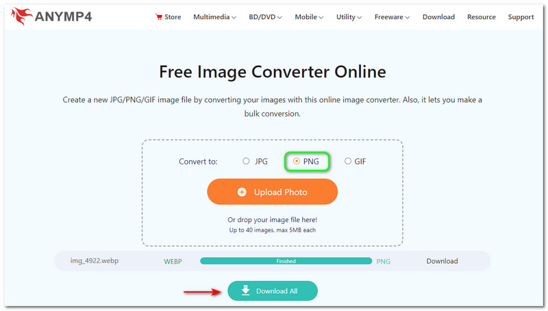 Best Image to PNG Converters AnyMP4 Free Image Converter Online