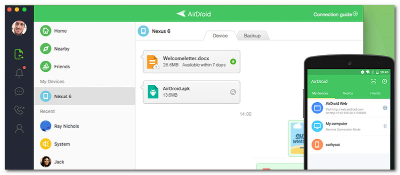 Airdroid-ansluten MacOS