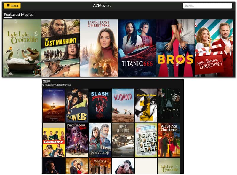 Interface utilisateur de révision d'AZMovies