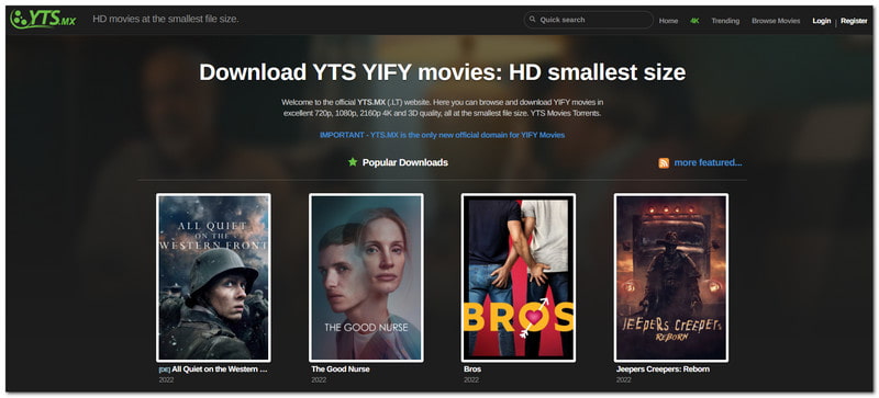 FMovies के विकल्प YIFY