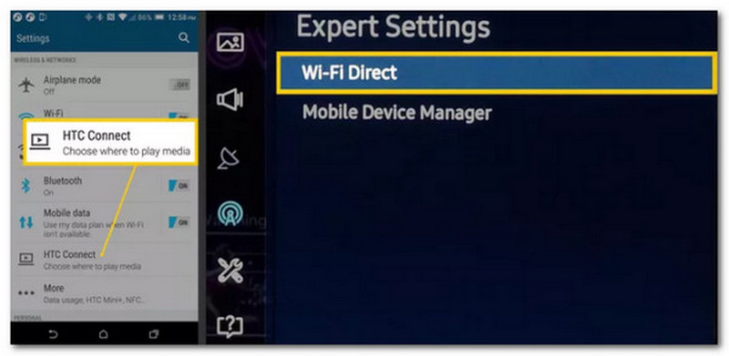 Android to TV Wi-Fi تمكين الانعكاس