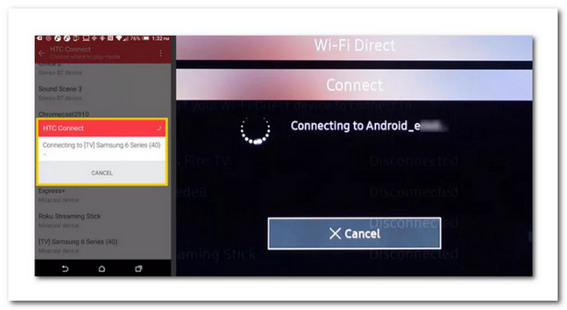 Android to TV Wi-Fi Recognizing