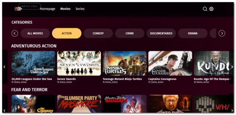 Vumoo ทางเลือก Popcornflix