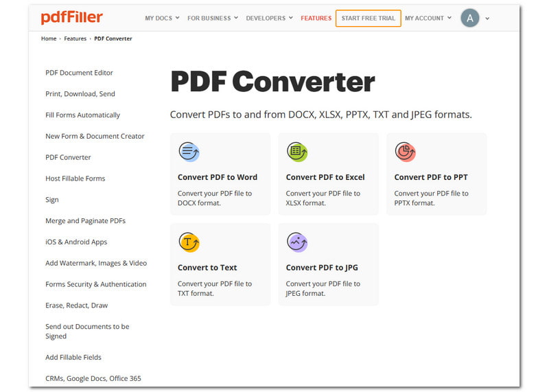 PDF Filler 查看 PDF 转换器