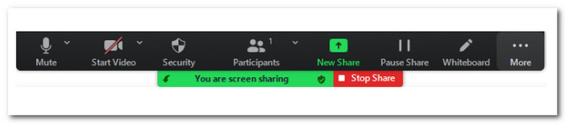 Zoom Sharing Screen on Windows and Stop Icon