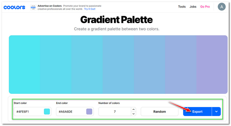 Review Coolors Membuat Gradien Warna