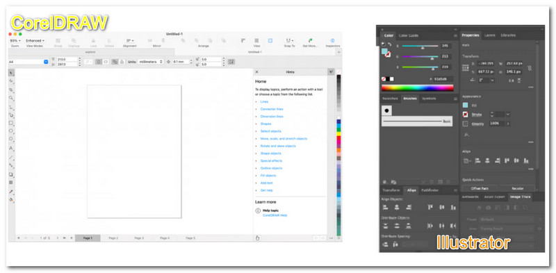 Features for Illustrator and Coreldraw