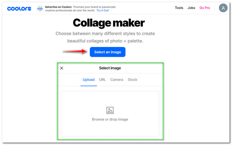 Comment utiliser Coolors Sélectionner une image