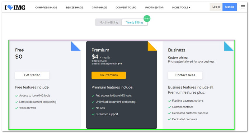 ILoveIMG Review Pricing