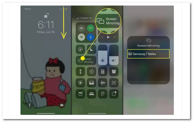 Gương màn hình trung tâm điều khiển iOS