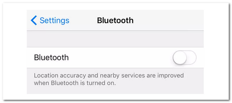 iOS Nonaktifkan Bluetooth