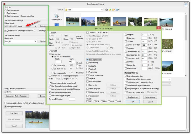 IrfanView for Mac Convert Image Format