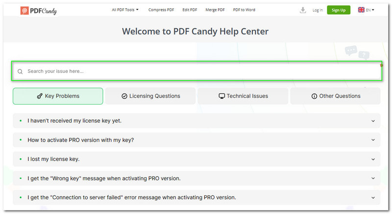 Service client de la revue PDF Candy